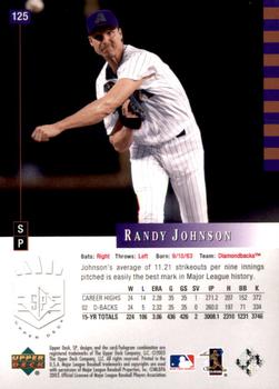2003 SP Authentic #125 Randy Johnson Back