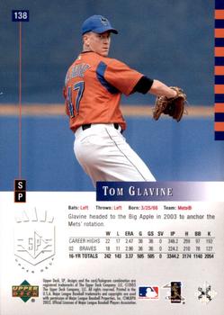 2003 SP Authentic #138 Tom Glavine Back
