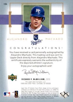 2003 SP Authentic #186 Alejandro Machado Back