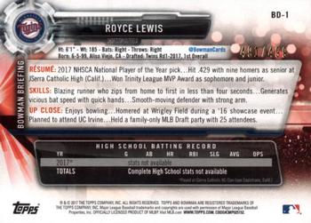 2017 Bowman Draft - Silver #BD-1 Royce Lewis Back