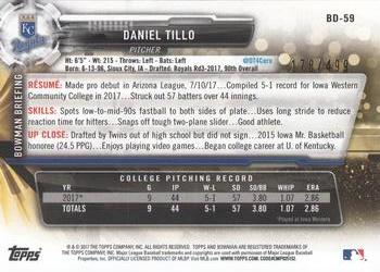 2017 Bowman Draft - Silver #BD-59 Daniel Tillo Back