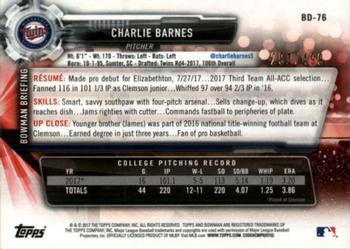 2017 Bowman Draft - Silver #BD-76 Charlie Barnes Back
