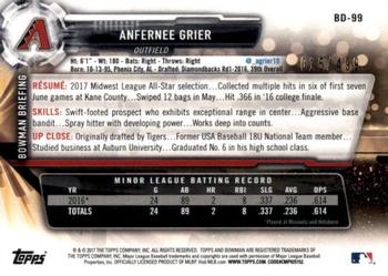 2017 Bowman Draft - Silver #BD-99 Anfernee Grier Back