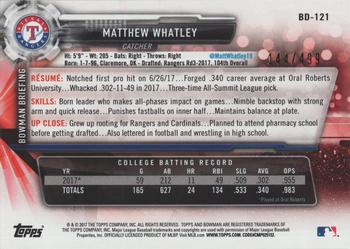 2017 Bowman Draft - Silver #BD-121 Matthew Whatley Back