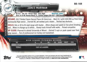 2017 Bowman Draft - Purple #BD-169 James Marinan Back