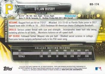 2017 Bowman Draft - Purple #BD-174 Dylan Busby Back