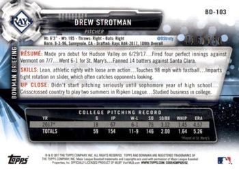 2017 Bowman Draft - Blue #BD-103 Drew Strotman Back