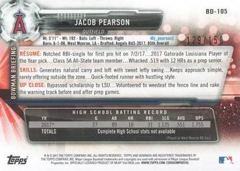 2017 Bowman Draft - Blue #BD-105 Jacob Pearson Back