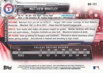 2017 Bowman Draft - Blue #BD-121 Matthew Whatley Back