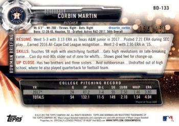 2017 Bowman Draft - Blue #BD-133 Corbin Martin Back