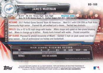 2017 Bowman Draft - Green #BD-169 James Marinan Back