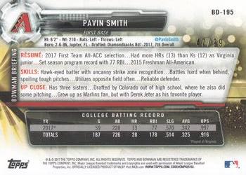 2017 Bowman Draft - Green #BD-195 Pavin Smith Back