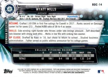 2017 Bowman Draft - Chrome #BDC-14 Wyatt Mills Back