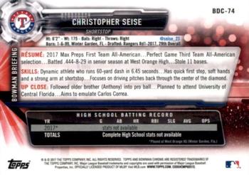 2017 Bowman Draft - Chrome #BDC-74 Christopher Seise Back
