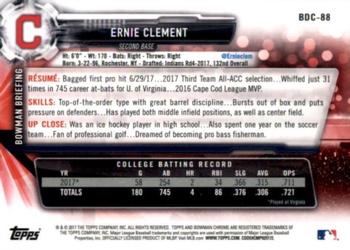 2017 Bowman Draft - Chrome #BDC-88 Ernie Clement Back
