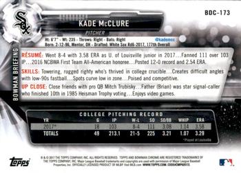 2017 Bowman Draft - Chrome #BDC-173 Kade McClure Back