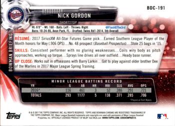 2017 Bowman Draft - Chrome #BDC-191 Nick Gordon Back