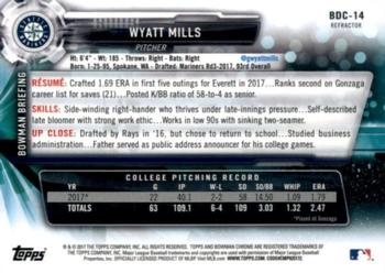 2017 Bowman Draft - Chrome Refractor #BDC-14 Wyatt Mills Back