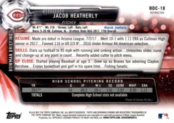 2017 Bowman Draft - Chrome Refractor #BDC-18 Jacob Heatherly Back