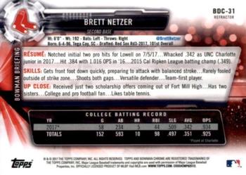 2017 Bowman Draft - Chrome Refractor #BDC-31 Brett Netzer Back