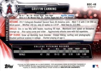 2017 Bowman Draft - Chrome Refractor #BDC-48 Griffin Canning Back