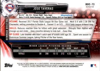 2017 Bowman Draft - Chrome Refractor #BDC-73 Jose Taveras Back