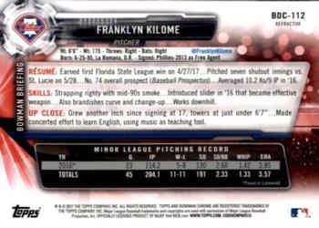 2017 Bowman Draft - Chrome Refractor #BDC-112 Franklyn Kilome Back