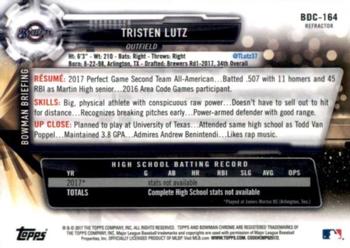 2017 Bowman Draft - Chrome Refractor #BDC-164 Tristen Lutz Back