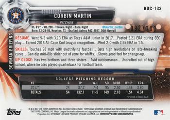 2017 Bowman Draft - Chrome Bowman 70th Logo #BDC-133 Corbin Martin Back