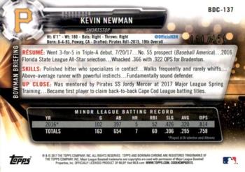 2017 Bowman Draft - Chrome Purple Refractor #BDC-137 Kevin Newman Back
