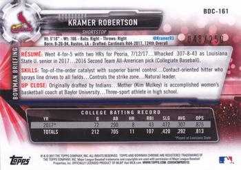 2017 Bowman Draft - Chrome Purple Refractor #BDC-161 Kramer Robertson Back