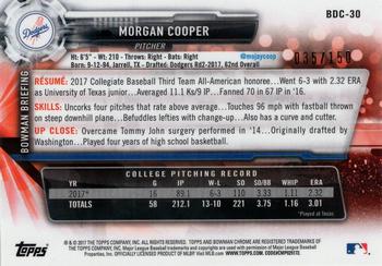 2017 Bowman Draft - Chrome Blue Refractor #BDC-30 Morgan Cooper Back