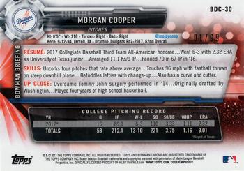 2017 Bowman Draft - Chrome Green Refractor #BDC-30 Morgan Cooper Back