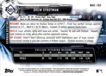 2017 Bowman Draft - Chrome Green Refractor #BDC-103 Drew Strotman Back