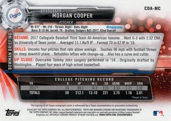 2017 Bowman Draft - Chrome Draft Pick Autographs #CDA-MC Morgan Cooper Back