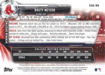 2017 Bowman Draft - Chrome Draft Pick Autographs Black Refractor #CDA-BN Brett Netzer Back