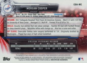 2017 Bowman Draft - Chrome Draft Pick Autographs Red Refractor #CDA-MC Morgan Cooper Back