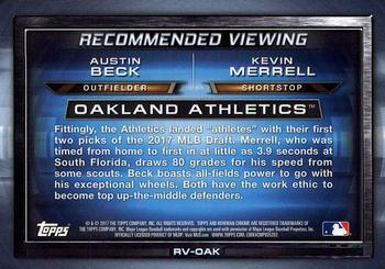 2017 Bowman Draft - Recommended Viewing #RV-OAK Kevin Merrell / Austin Beck Back