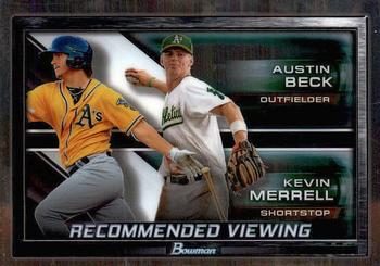2017 Bowman Draft - Recommended Viewing #RV-OAK Kevin Merrell / Austin Beck Front