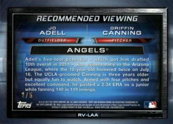 2017 Bowman Draft - Recommended Viewing Red Refractor #RV-LAA Jo Adell / Griffin Canning Back