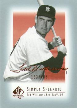 2003 SP Authentic - Simply Splendid #TW2 Ted Williams Front