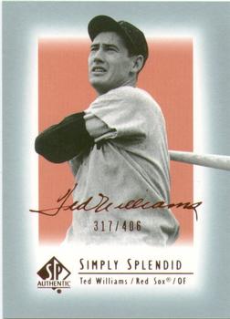 2003 SP Authentic - Simply Splendid #TW4 Ted Williams Front