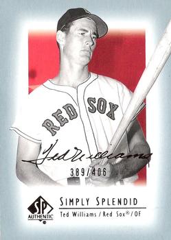 2003 SP Authentic - Simply Splendid #TW12 Ted Williams Front