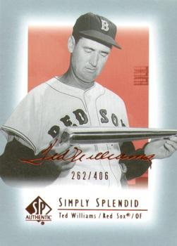 2003 SP Authentic - Simply Splendid #TW21 Ted Williams Front