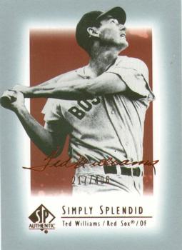 2003 SP Authentic - Simply Splendid #TW26 Ted Williams Front