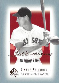 2003 SP Authentic - Simply Splendid #TW29 Ted Williams Front