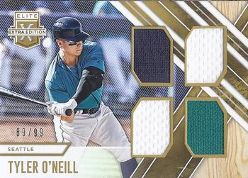 2017 Panini Elite Extra Edition - Quad Materials Holo Gold #QM-TO Tyler O'Neill Front