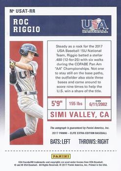 2017 Panini Elite Extra Edition - USA Baseball Tickets #USAT-RR Roc Riggio Back