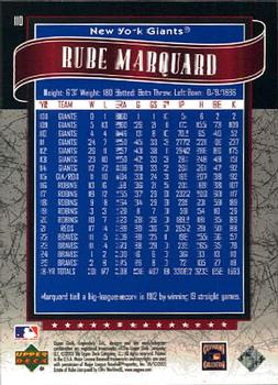 2003 SP Legendary Cuts #110 Rube Marquard Back