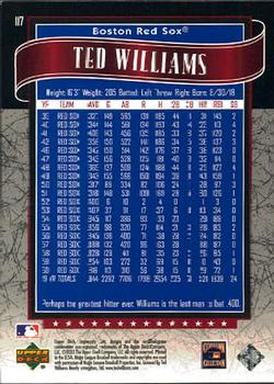 2003 SP Legendary Cuts #117 Ted Williams Back